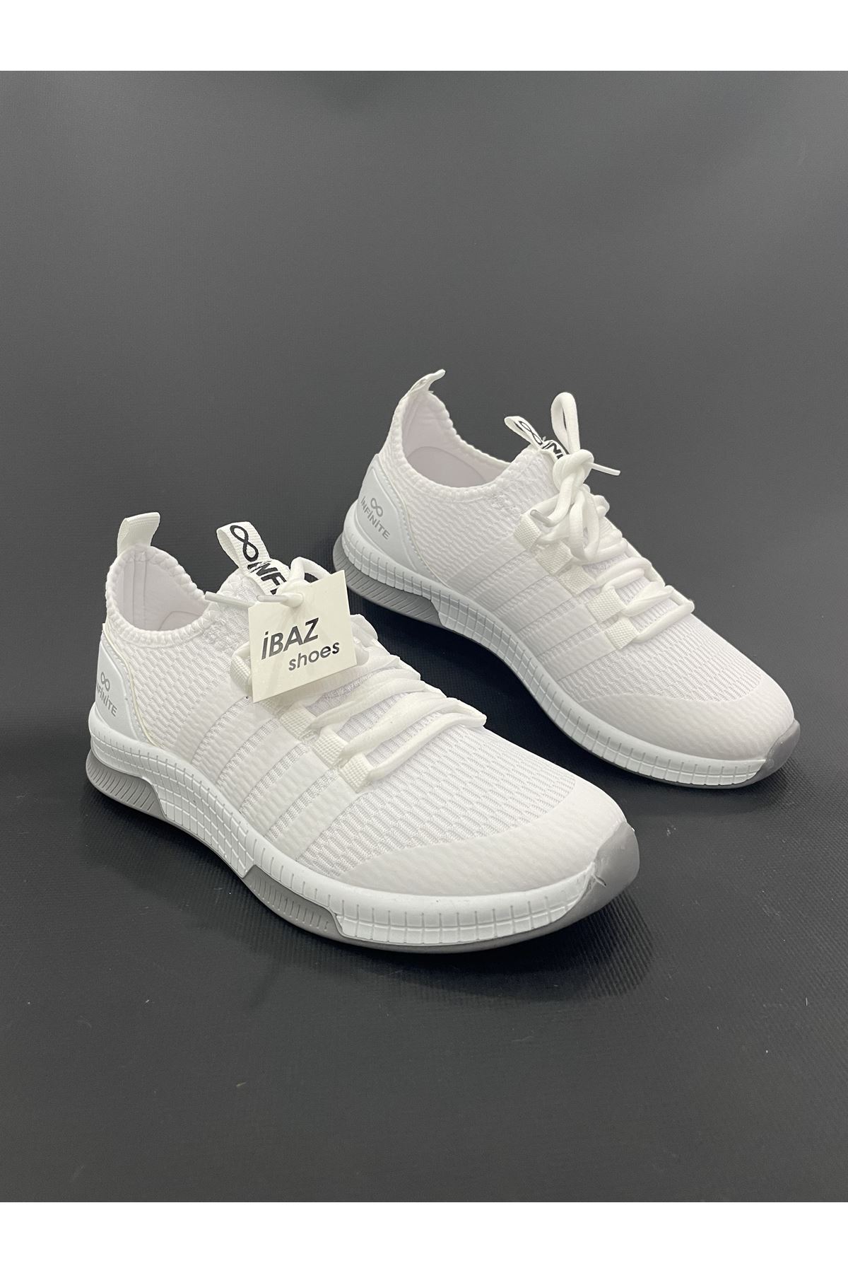 Triven Beyaz Gri Fileli Kadın Günlük Sneaker