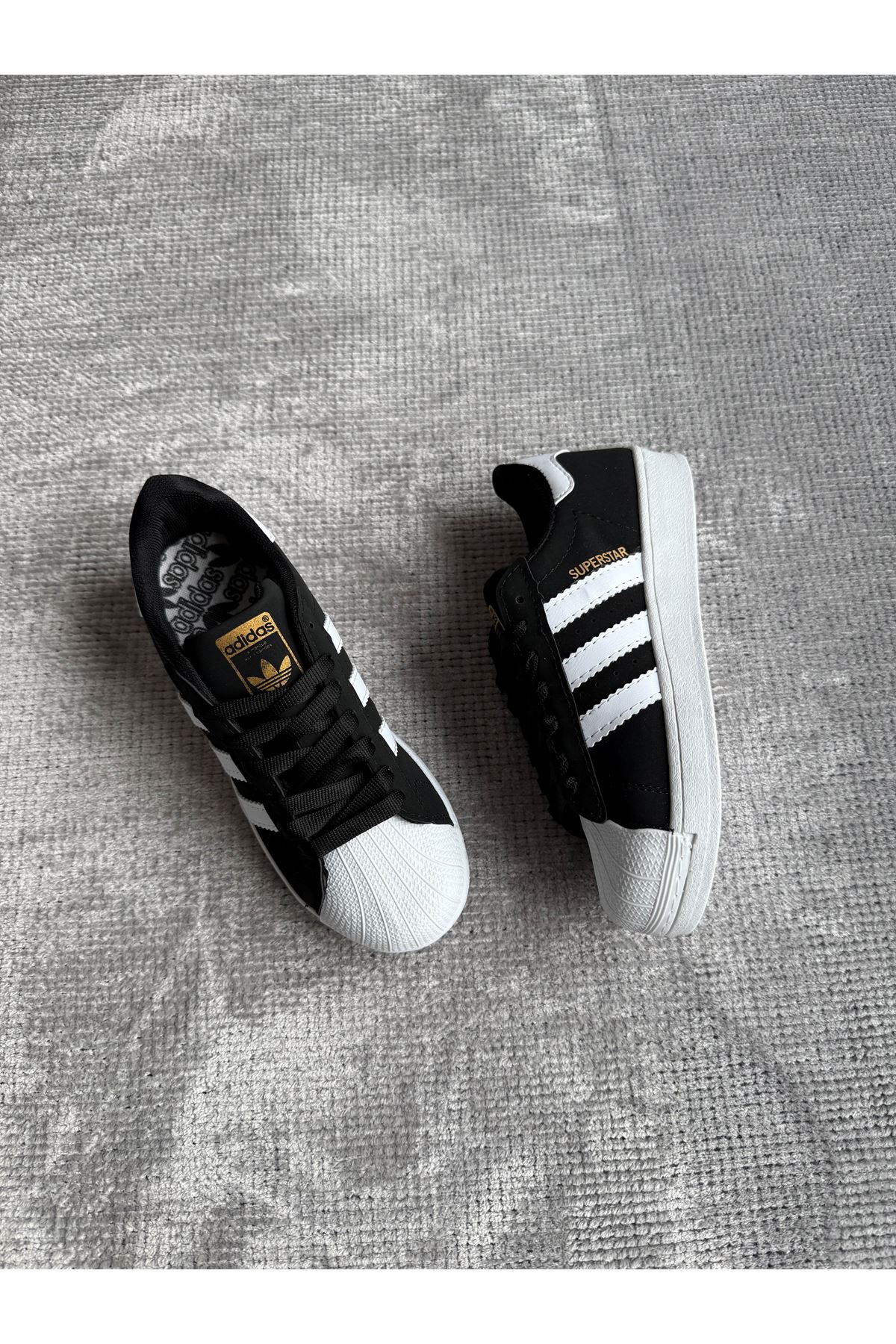 Süper Star Siyah Beyaz Nubuk Sneaker
