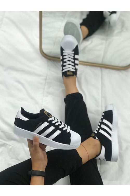 Süper Star Siyah Beyaz Nubuk