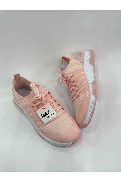 Triven Pudra Kadın Çizgili Sneaker