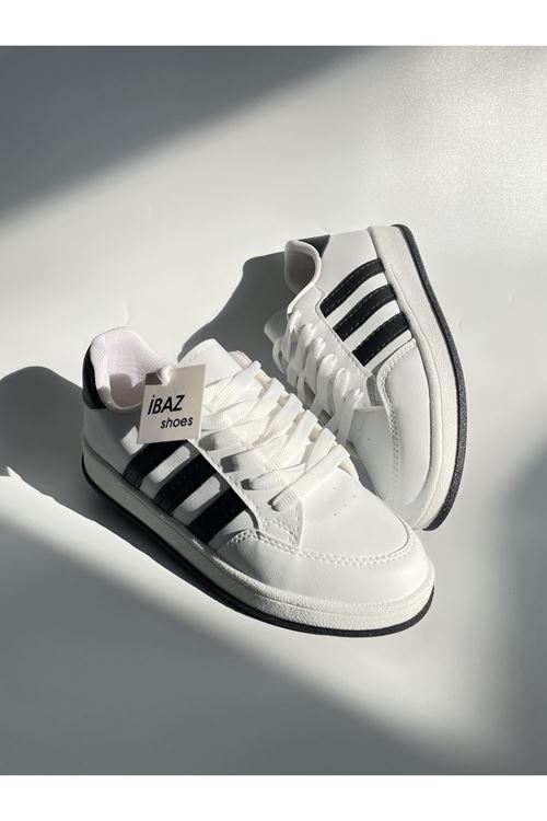 İba Beyaz Siyah Sneakers