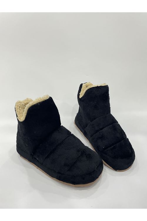 Siyah Peluş Kadın Panduf