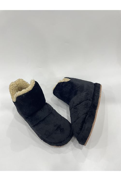 Siyah Peluş Kadın Panduf