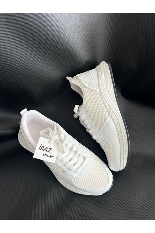 Zeno Beyaz Fileli Kadın Sneaker