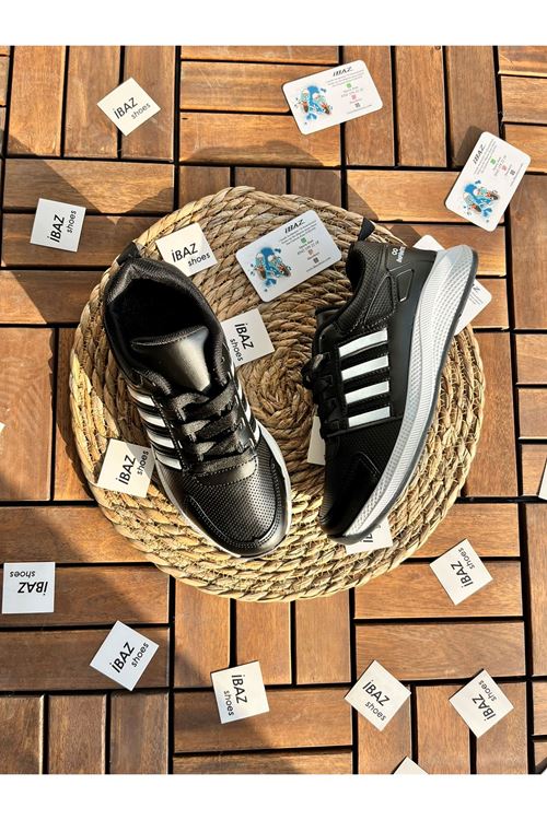 Volar Siyah Beyaz Çizgili Kadın Sneaker