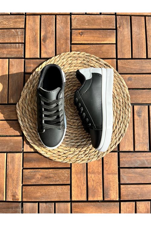 Nayro Siyah Beyaz Yüksek Topuklu Sneaker