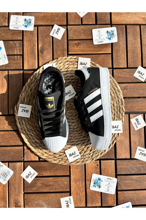Süper Star Siyah Beyaz Nubuk Sneaker