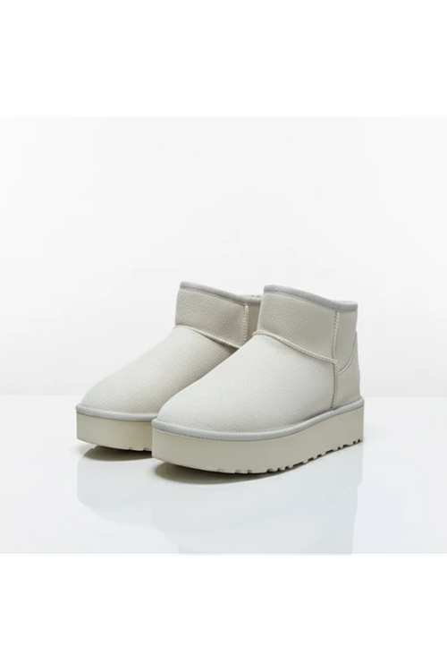 Tüylü Platform Bot Bej