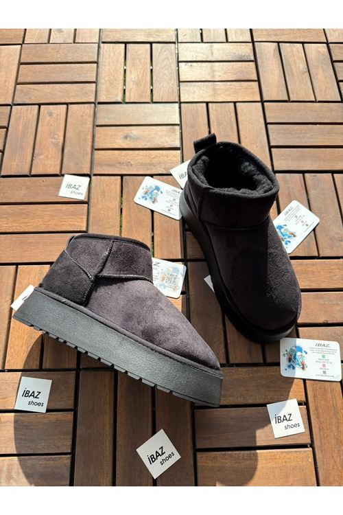 Tüylü Platform Bot Siyah