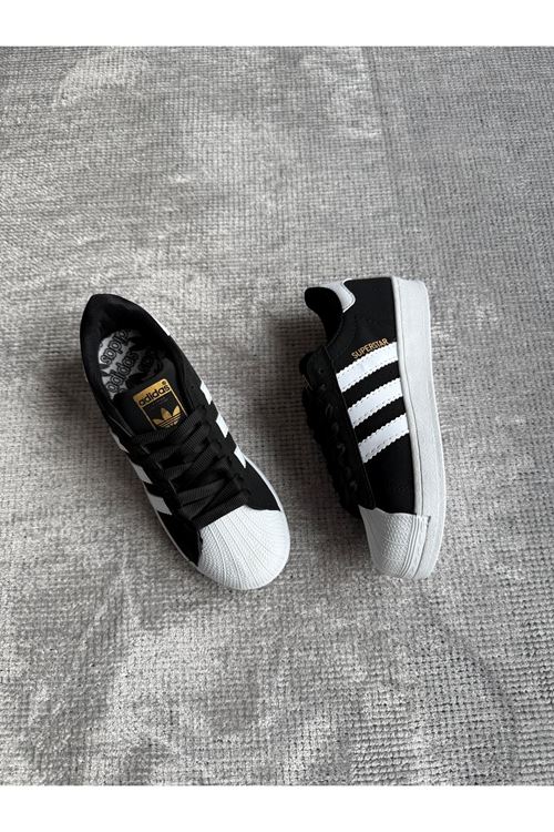Süper Star Siyah Beyaz Nubuk Sneaker