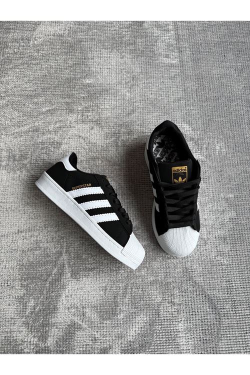 Süper Star Siyah Beyaz Nubuk Sneaker
