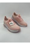 Triven Pudra Kadın Çizgili Sneaker