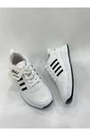 Volar Beyaz Siyah Çizgili Kadın Sneaker
